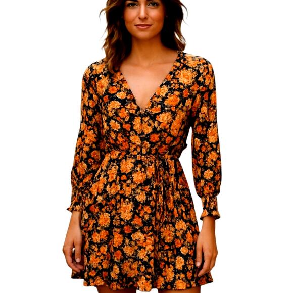 NWT Wild Fable XS Women's Long Sleeve Maxi BOHO Dress Miss Size 0 2 New Tags - Picture 1 of 6